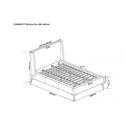 Worldwide Hamburg 78" King Bed - Mustard