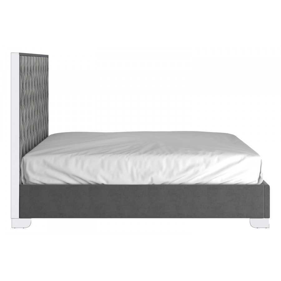 Worldwide Lucille 78" King Bed - Gray/Silver