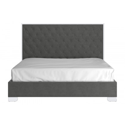 Worldwide Lucille 78" King Bed - Gray/Silver