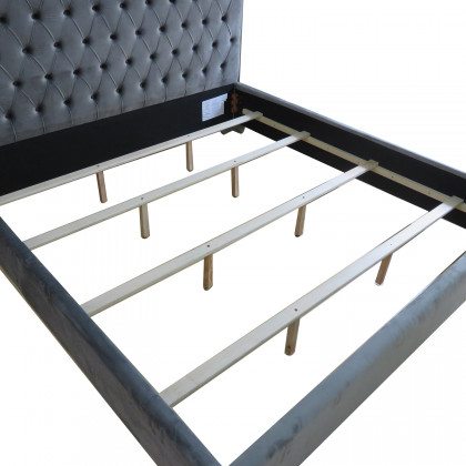 Worldwide Lucille 78" King Bed - Gray/Silver