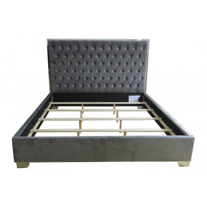 Worldwide Lucille 78" King Bed - Gray/Silver