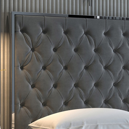 Worldwide Lucille 78" King Bed - Gray/Silver