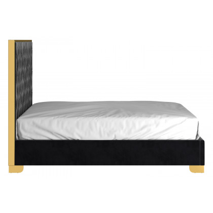 Worldwide Lucille 60" Queen Bed - Black/Gold