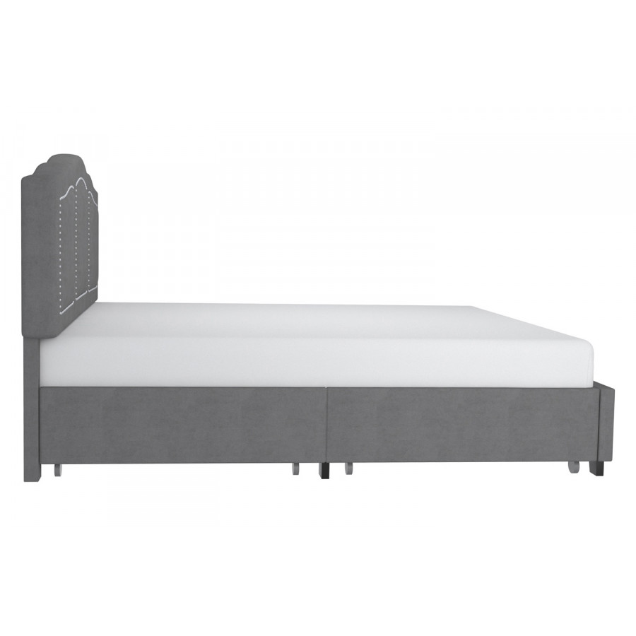 Worldwide Diana 78" King Bed with Storage - Gray
