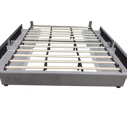 Worldwide Diana 78" King Bed with Storage - Gray