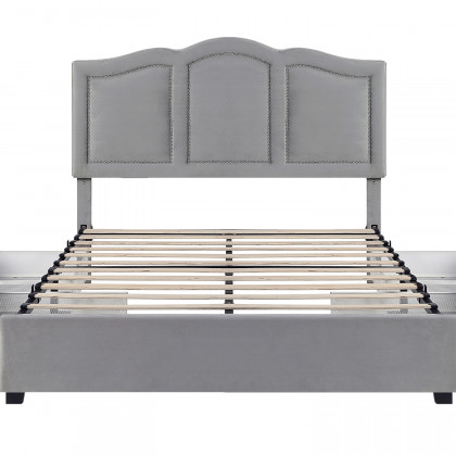 Worldwide Diana 60" Queen Bed with Storage - Gray