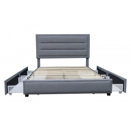 Worldwide Russell 54" Double Platform Bed with Storage - Gray
