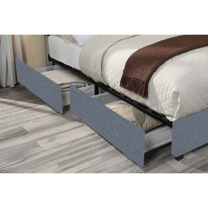 Worldwide Russell 54" Double Platform Bed with Storage - Gray