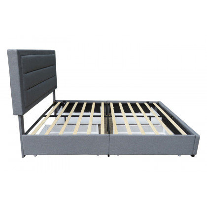 Worldwide Russell 60" Queen Bed with Storage - Gray