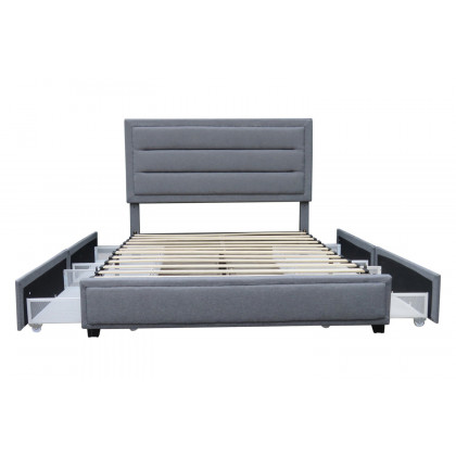 Worldwide Russell 60" Queen Bed with Storage - Gray