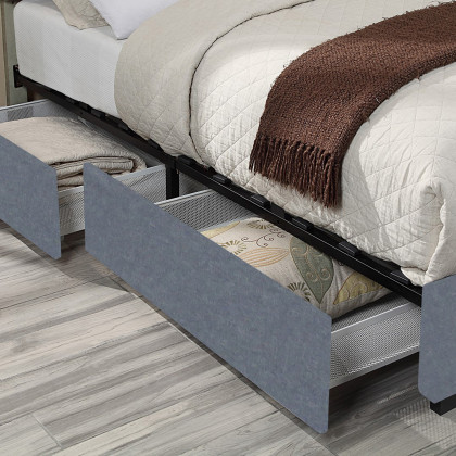 Worldwide Russell 60" Queen Bed with Storage - Gray
