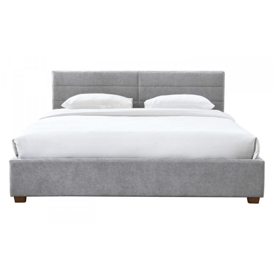 Worldwide Emilio 78" King Bed with Drawers - Light Gray