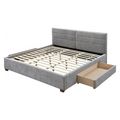 Worldwide Emilio 78" King Bed with Drawers - Light Gray