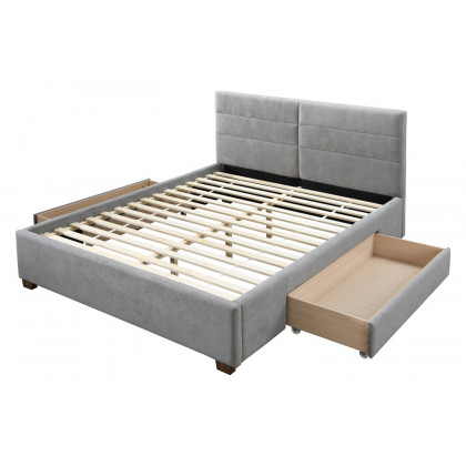 Worldwide Emilio 60" Queen Bed with Drawer - Light Gray