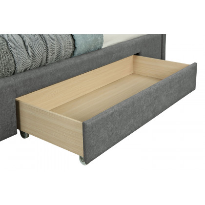 Worldwide Emilio 60" Queen Bed with Drawer - Light Gray