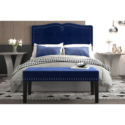 Worldwide - Aurora 54"/60" Adjustable Headboard with Bench