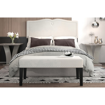 Worldwide - Aurora 54"/60" Adjustable Headboard with Bench