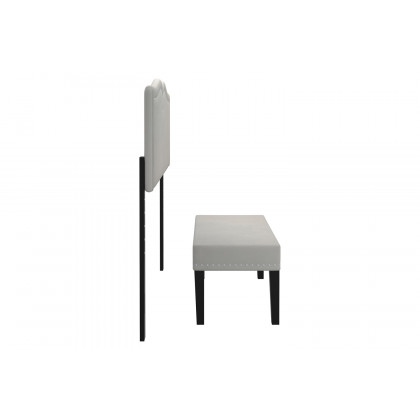 Worldwide Aurora 54"/60" Adjustable Headboard with Bench - Gray-Beige/Black