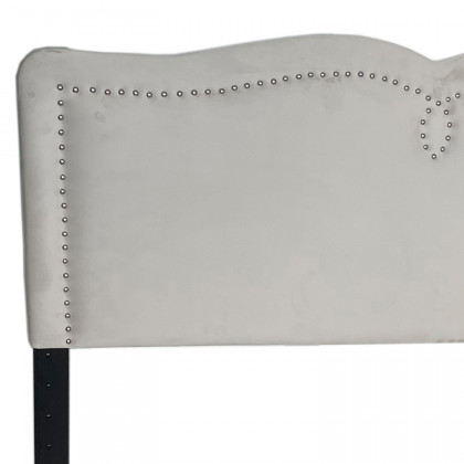 Worldwide Aurora 54"/60" Adjustable Headboard with Bench - Gray-Beige/Black
