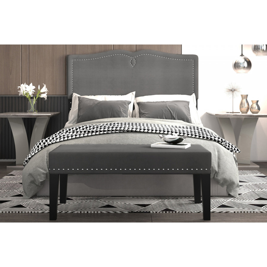 Worldwide - Aurora 54"/60" Adjustable Headboard with Bench