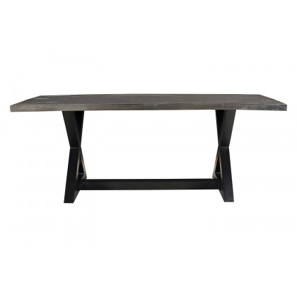 Worldwide Zax Rectangular Dining Table - Distressed Gray/Black