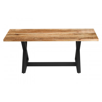 Worldwide Zax Rectangular Dining Table - Natural/Black