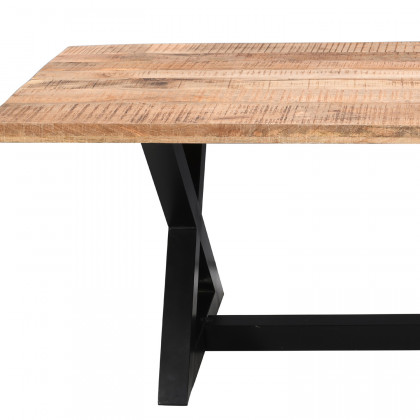 Worldwide Zax Rectangular Dining Table - Natural/Black