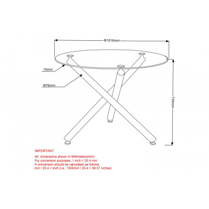 Worldwide - Solara II Round Dining Table in Chrome