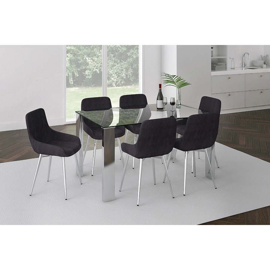 Worldwide - Frankfurt Rectangular Dining Table in Stainless Steel