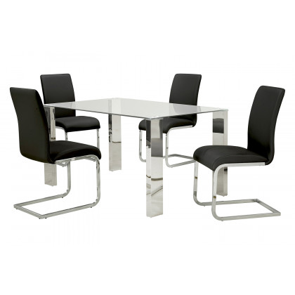 Worldwide - Frankfurt Rectangular Dining Table in Stainless Steel