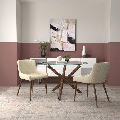 Worldwide - Rocca Round Dining Table in Walnut