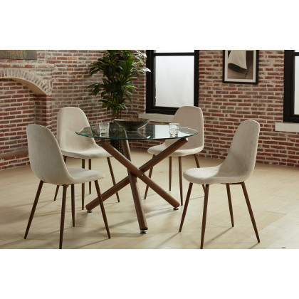 Worldwide - Rocca Round Dining Table in Walnut