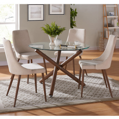 Worldwide - Rocca Round Dining Table in Walnut