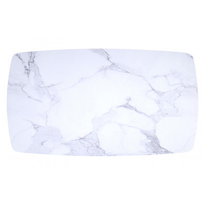 Worldwide Emery Rectangular Dining Table - White Faux Marble/Black