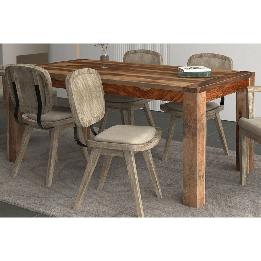 Worldwide - Krish Rectangular Dining Table in Dark Sheesham