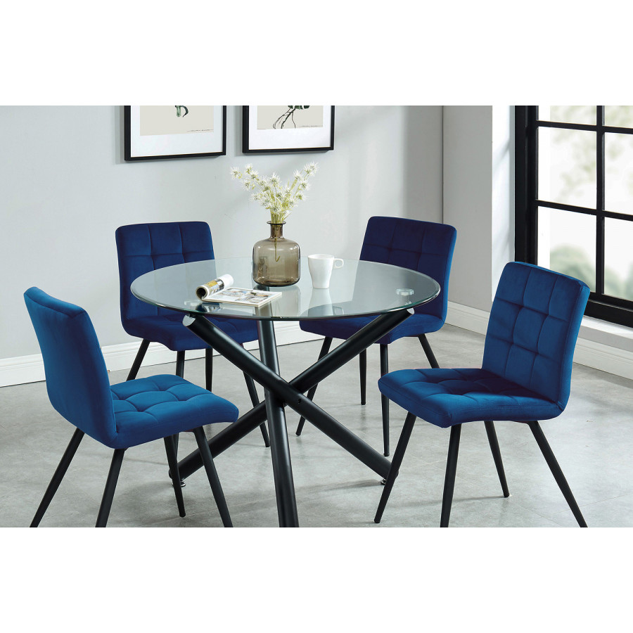 Worldwide - Suzette Round Dining Table in Black