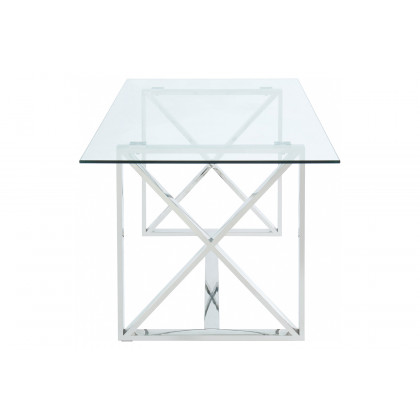 Worldwide - Lorenzo Rectangular Dining Table in Silver