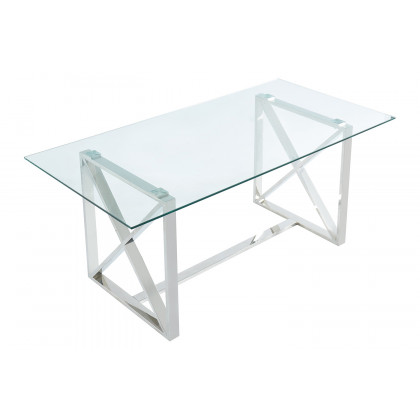 Worldwide - Lorenzo Rectangular Dining Table in Silver