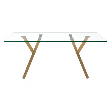 Worldwide Stark Rectangular Dining Table - Aged Gold