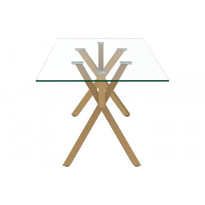 Worldwide Stark Rectangular Dining Table - Aged Gold