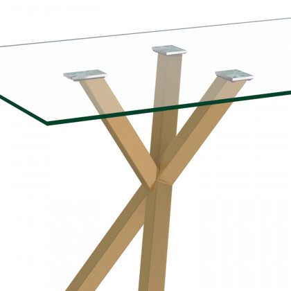 Worldwide Stark Rectangular Dining Table - Aged Gold