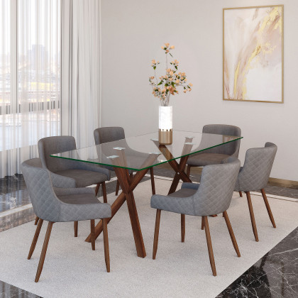 Worldwide Stark Rectangular Dining Table - Walnut