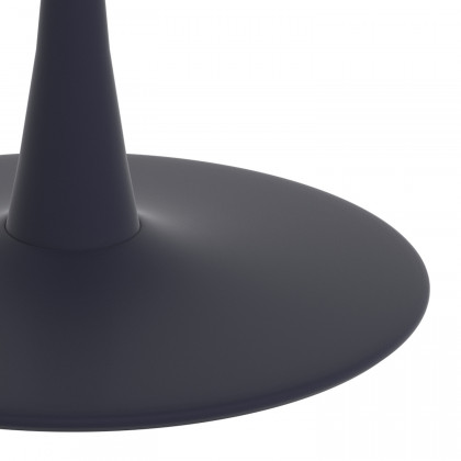 Worldwide Zilo 48" Round Pedestal Dining Table - White Faux Marble/Black