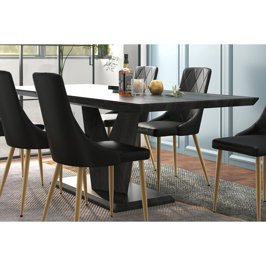 Worldwide Eclipse Dining Table with Extension - Black
