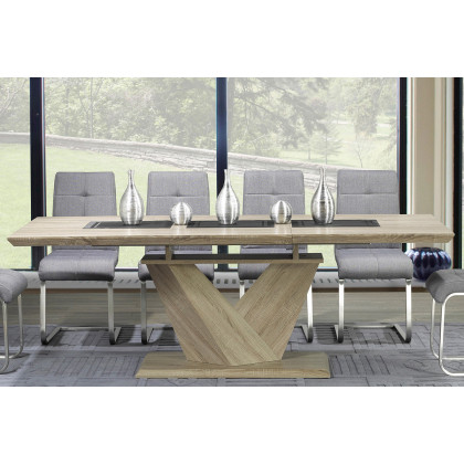 Worldwide Eclipse Dining Table with Extension - Washed Oak