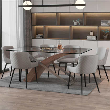 Worldwide - Veneta Rectangular Dining Table in Walnut