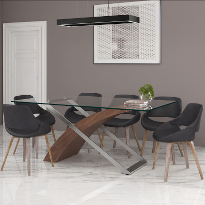 Worldwide - Veneta Rectangular Dining Table in Walnut