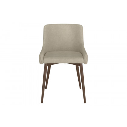 Worldwide Bianca Side Chair Set of 2 - Beige/Walnut