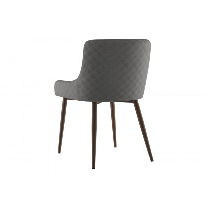 Worldwide Bianca Side Chair Set of 2 - Gray/Walnut