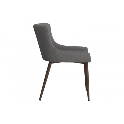 Worldwide Bianca Side Chair Set of 2 - Gray/Walnut